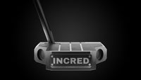 Black Mallet DS Putter – heel view | Incred Golf custom putter