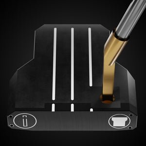 Black Mallet ON Putter – face-down balance position | Incred Golf custom putter