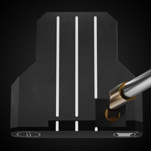 Black Mallet ON Putter – heel view | Incred Golf custom putter