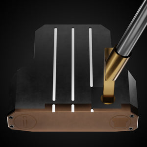 Black Mallet Legacy OS Putter – face-down balance position | Incred Golf custom putter