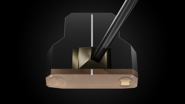 RFB Black Mallet Putter – face-down balance position | Incred Golf custom putter