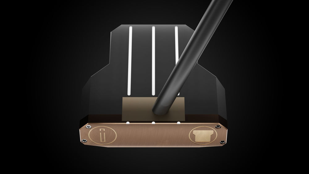 Black Mallet CS Putter – face-down balance position | Incred Golf custom putter