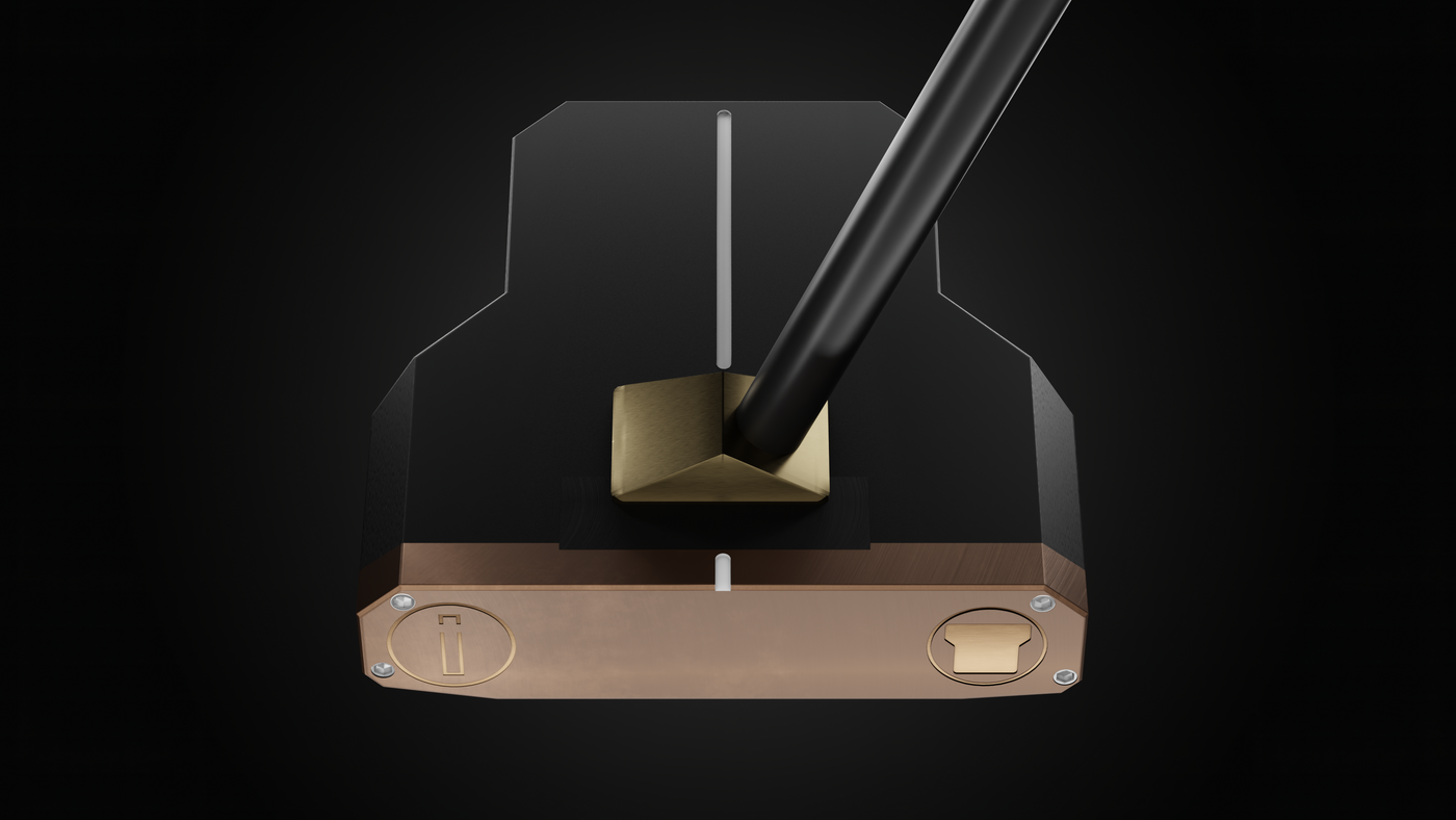 Incred Golf RFB Black Mallet putter — face-down balanced flagship mallet with line alignment bracket (view 5 of 13)