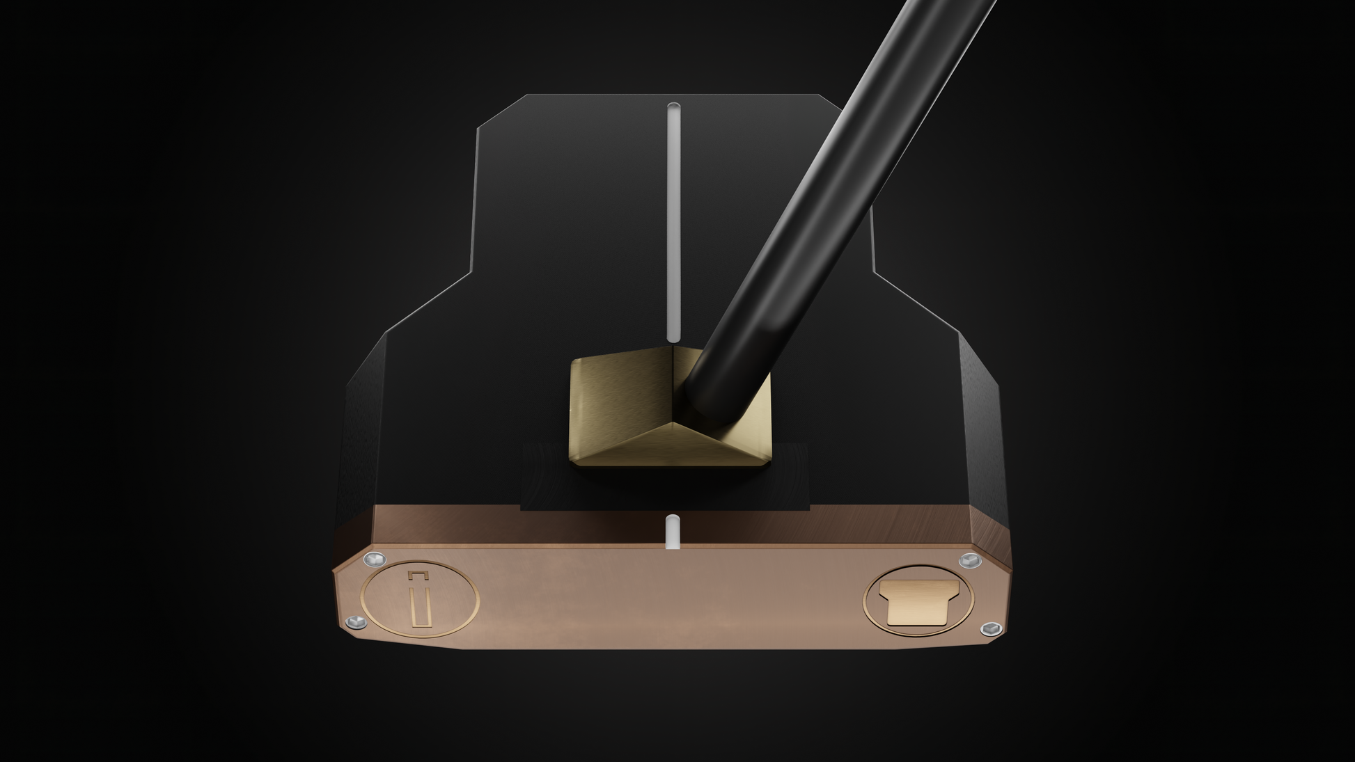 Incred Golf RFB Black Mallet putter — face-down balanced flagship mallet with line alignment bracket (view 5 of 13)