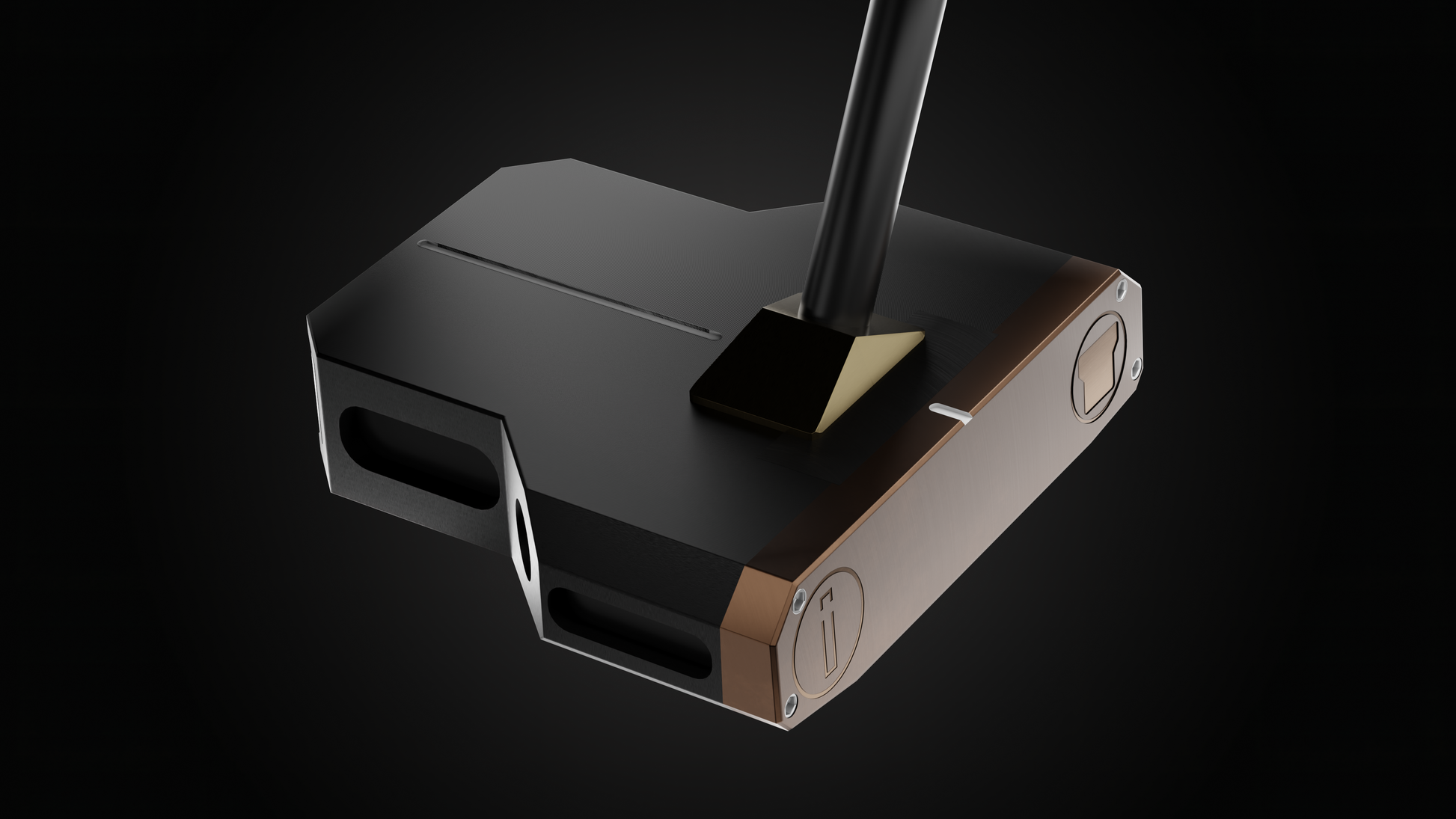 Incred Golf RFB Black Mallet putter — face-down balanced flagship mallet with line alignment bracket (view 13 of 13)