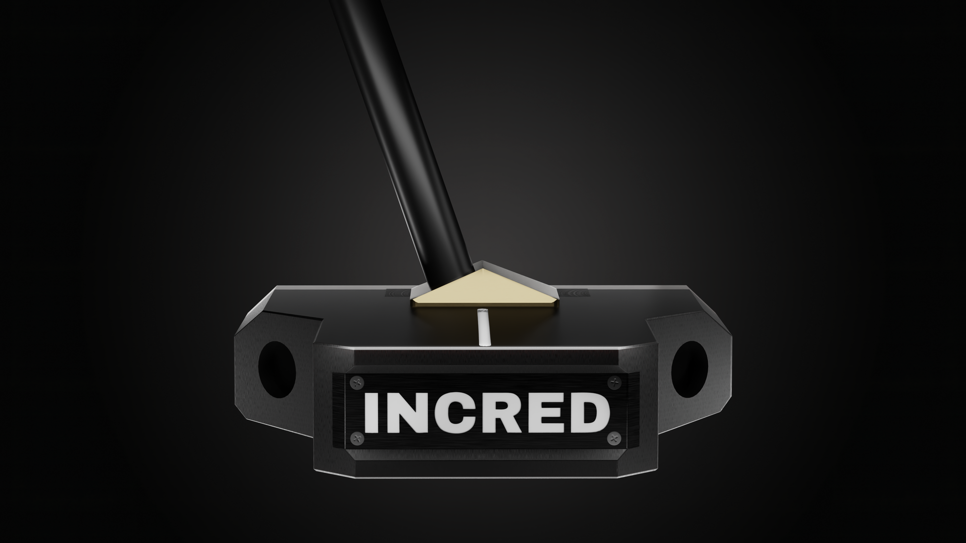 Incred Golf RFB Black Mallet putter — face-down balanced flagship mallet with line alignment bracket (view 7 of 13)
