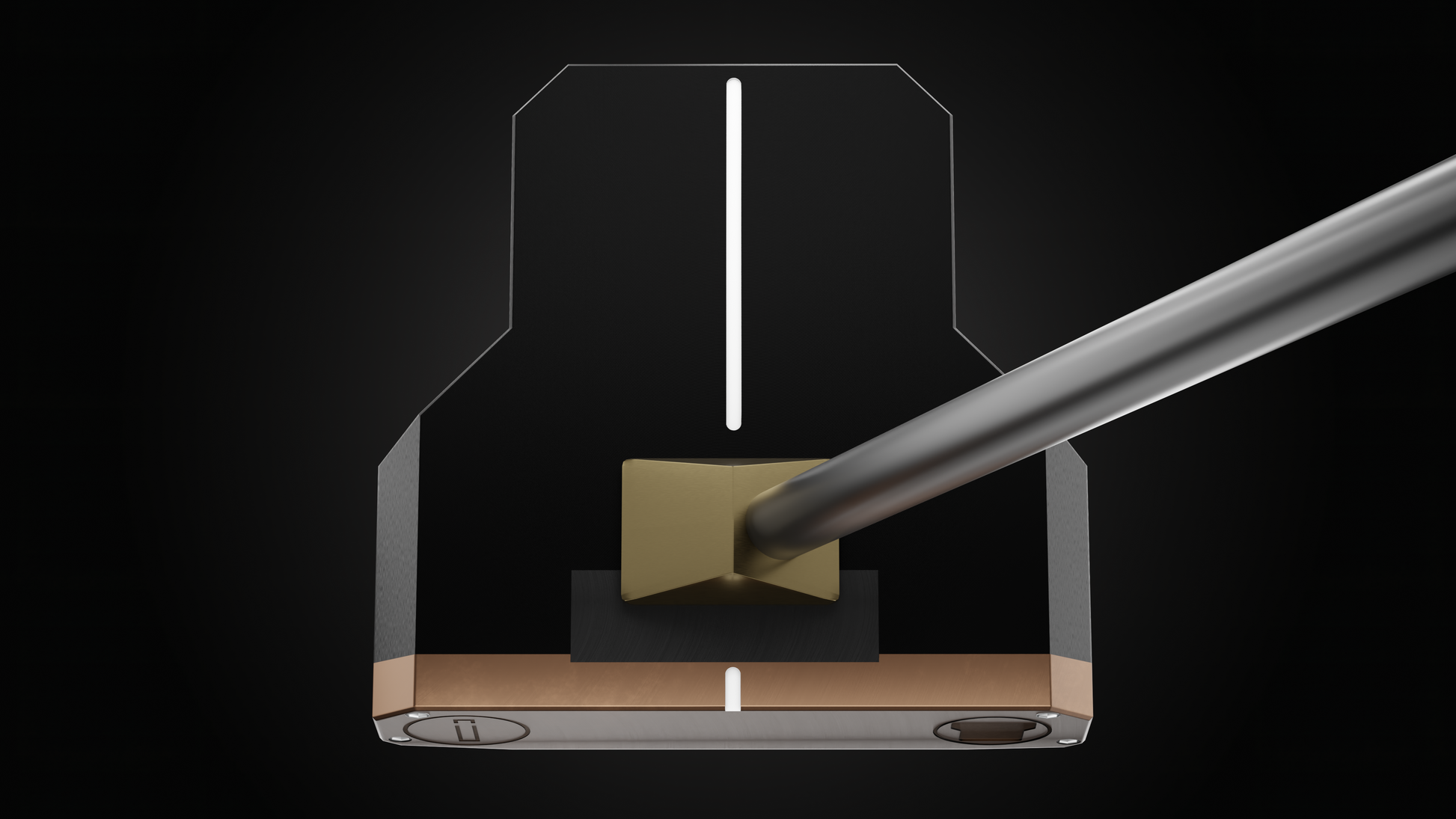 Incred Golf RFB Black Mallet putter — face-down balanced flagship mallet with line alignment bracket (view 8 of 13)