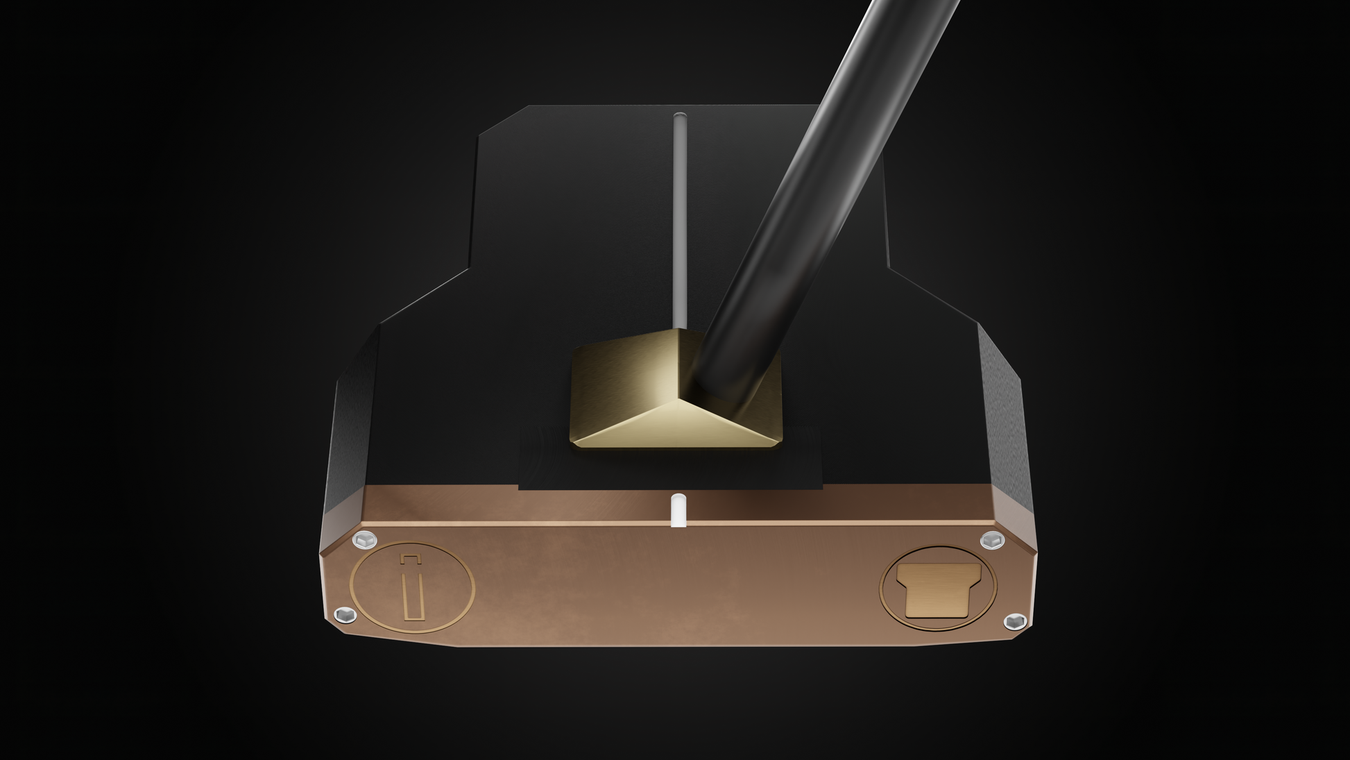 Incred Golf RFB Black Mallet putter — face-down balanced flagship mallet with line alignment bracket (view 9 of 13)
