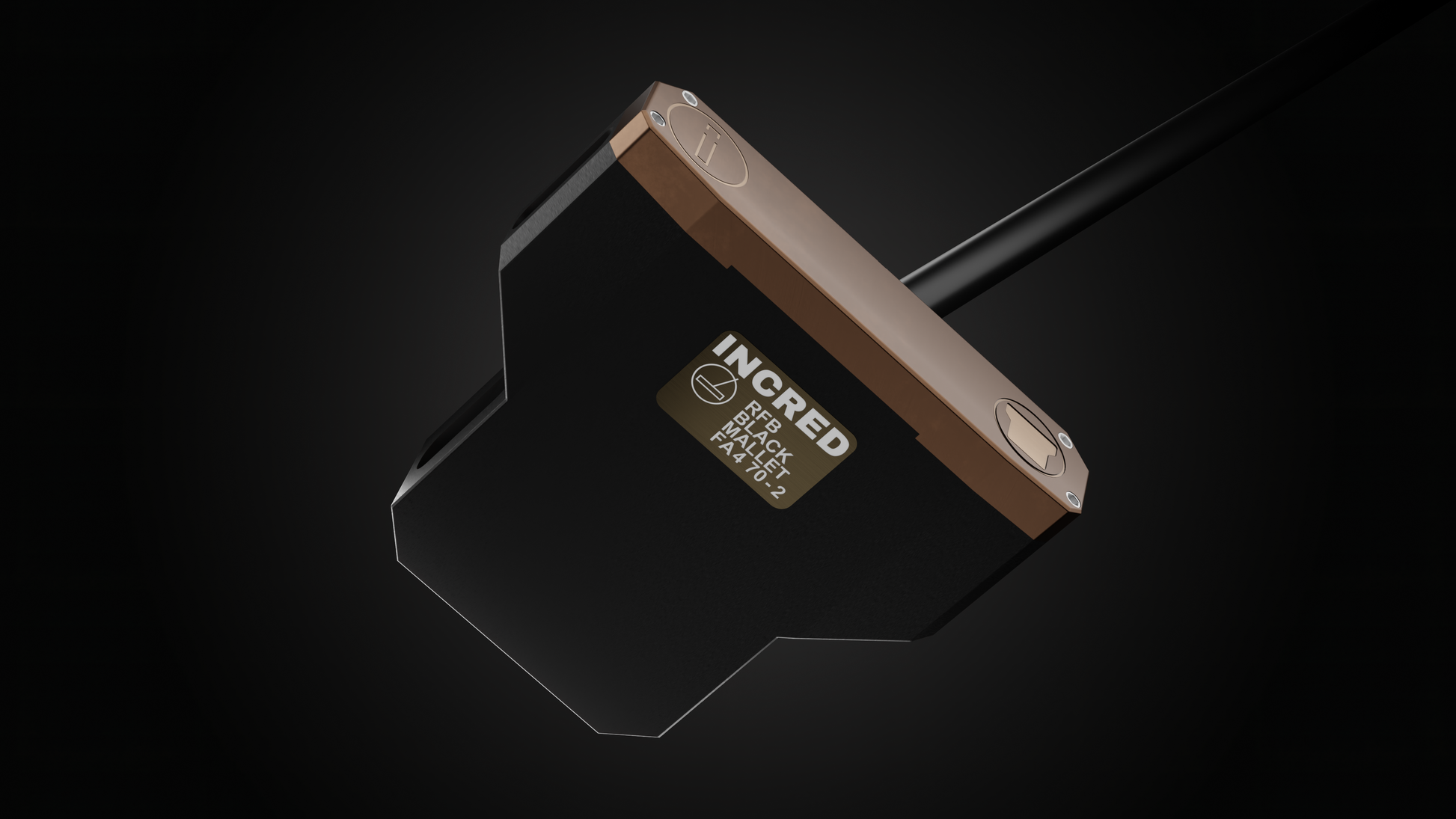 Incred Golf RFB Black Mallet putter — face-down balanced flagship mallet with line alignment bracket (view 11 of 13)
