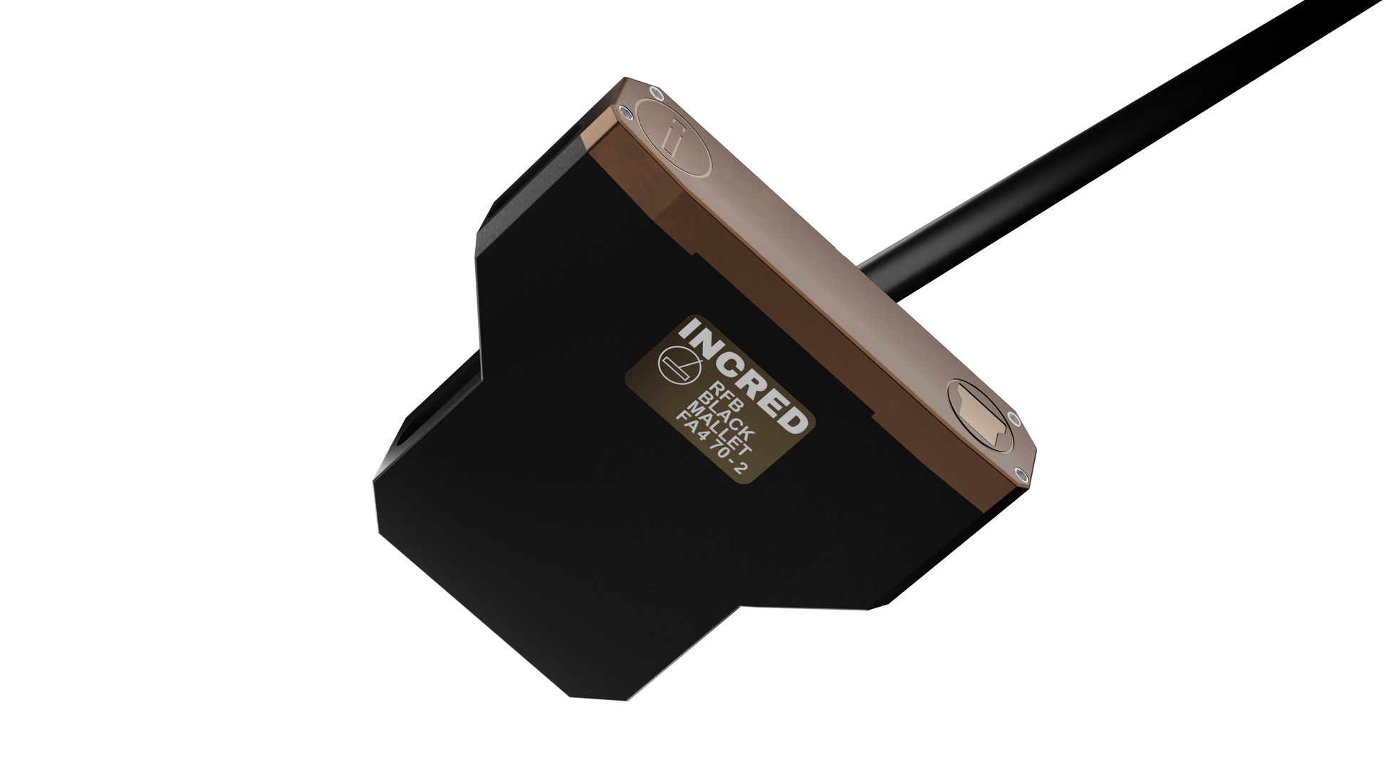 Incred Golf RFB Black Mallet putter — face-down balanced flagship mallet with line alignment bracket (view 3 of 13)