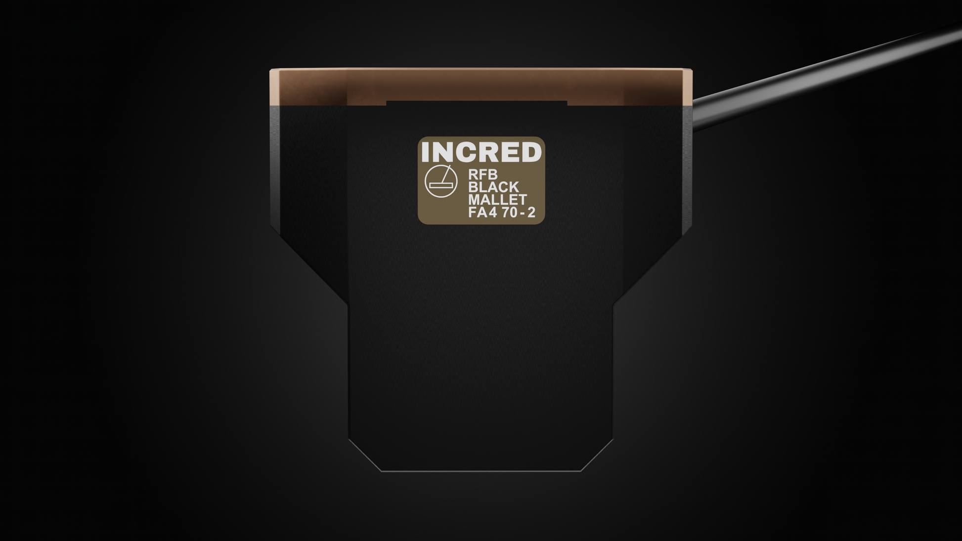 Incred Golf RFB Black Mallet putter — face-down balanced flagship mallet with line alignment bracket (view 12 of 13)