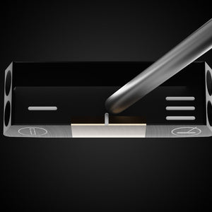 Starship UFO Putter – heel view | Incred Golf custom putter
