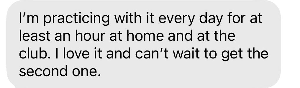 Text message from David about the Incred putter